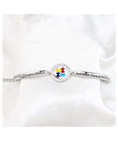 Autism Mom Jewelry Some of The Strongest Women Autistic Gift Autism Awareness Bracelet Proud Autism Mom Gift God Found-silver...