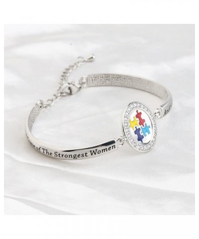 Autism Mom Jewelry Some of The Strongest Women Autistic Gift Autism Awareness Bracelet Proud Autism Mom Gift God Found-silver...