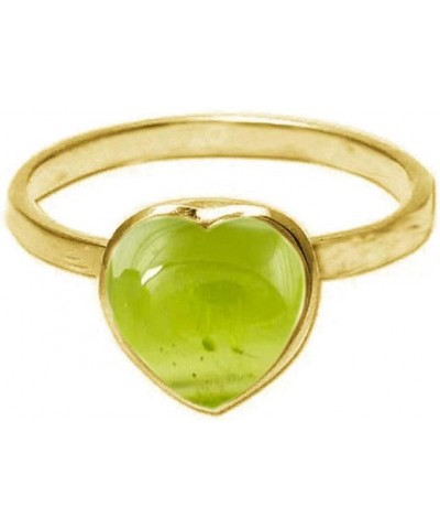 5 Carat Natural Heart Shape Gemstone Gold Plated Jewellery Handmade Simple Ring Size US 4-13 natural-cabochon peridot $12.74 ...