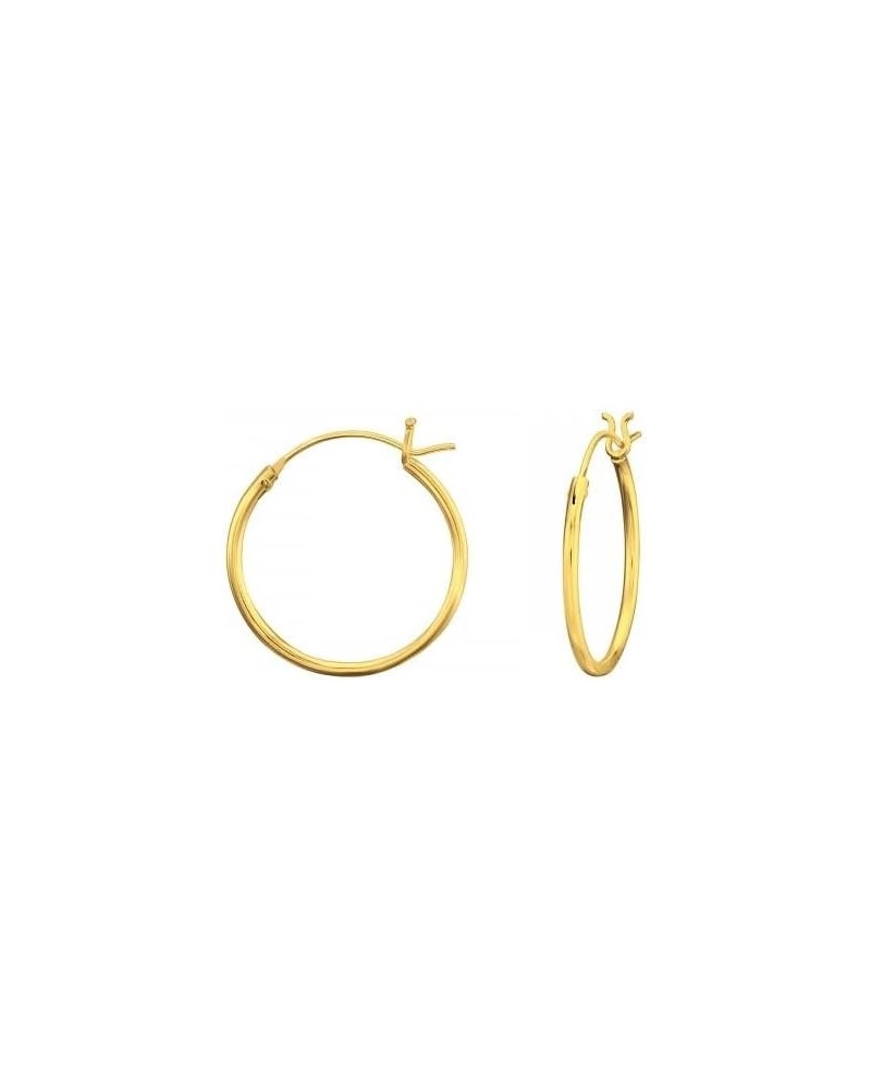 Gold Plated 925 Sterling Silver French Lock Hoop Earrings, Sold as a Pair 18mm Diameter $8.36 Earrings