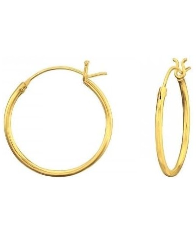 Gold Plated 925 Sterling Silver French Lock Hoop Earrings, Sold as a Pair 18mm Diameter $8.36 Earrings