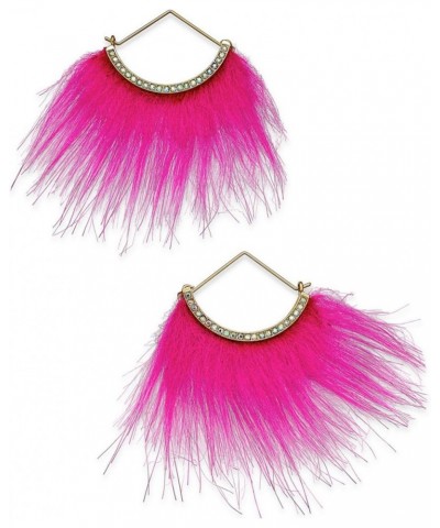 xox Trolls Faux-Fur Fan Earrings, Pink & Gold-Tone $9.95 Earrings