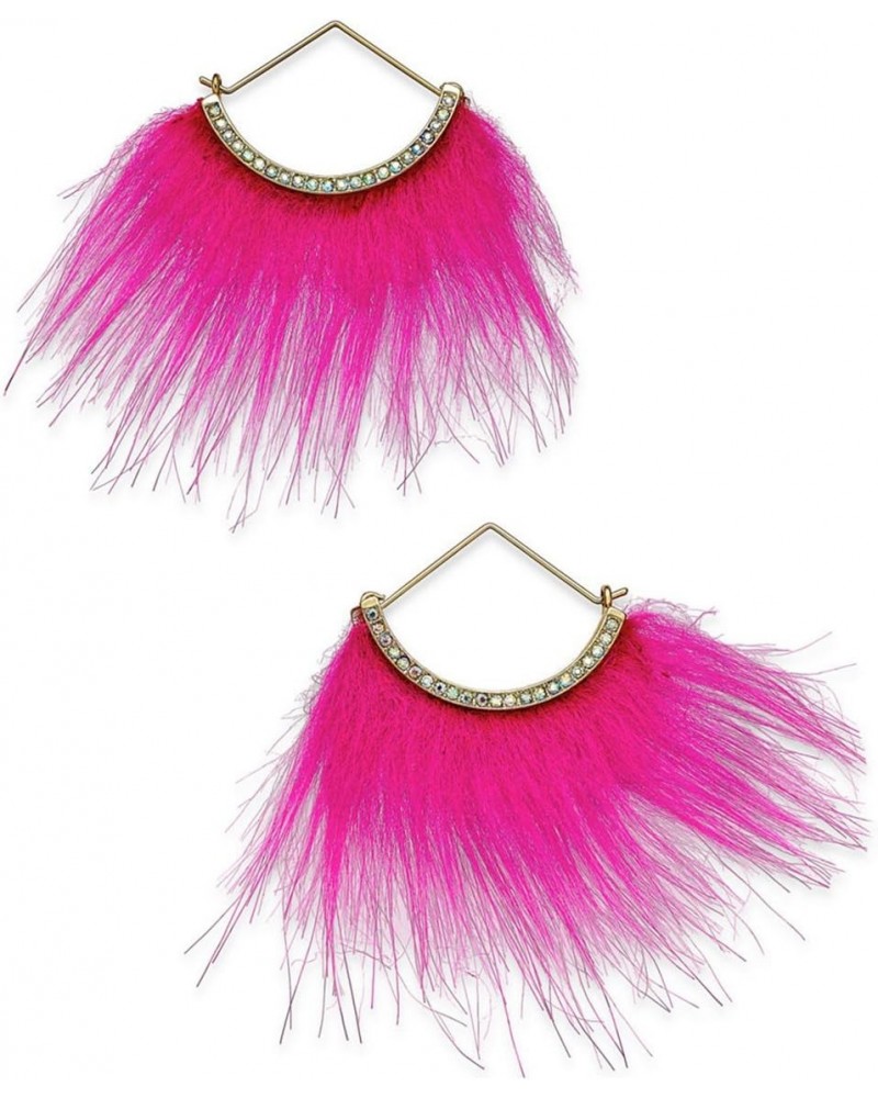 xox Trolls Faux-Fur Fan Earrings, Pink & Gold-Tone $9.95 Earrings