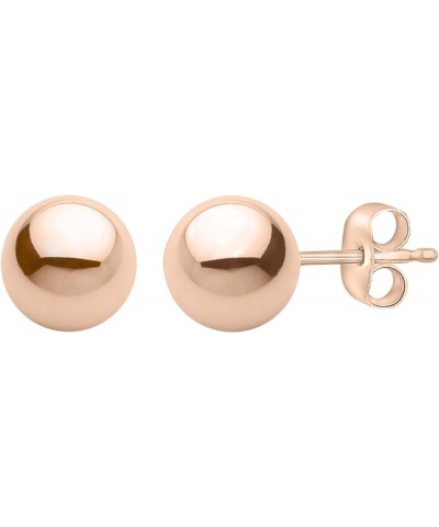 White/Yellow/Rose Gold Ball Earrings High Polished 3MM - 8MM with 14k Gold Pushbacks 4MM - Rose Gold $17.15 Earrings