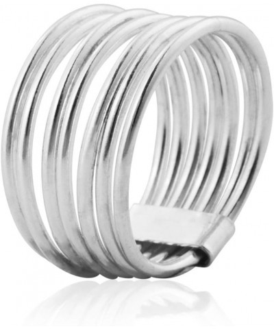 Mimi 925 Sterling Silver 7 Day 7 Band Stacked Stacking Band Ring $14.39 Rings