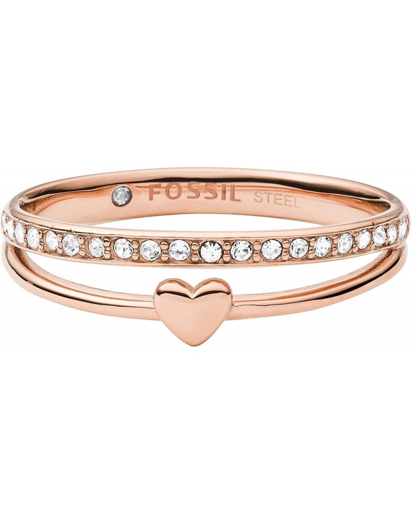 Women's Plated Stainless Steel Ring 8 Rose Gold Heart $25.00 Rings