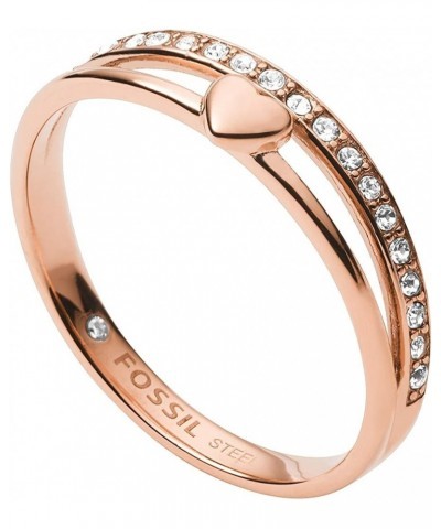 Women's Plated Stainless Steel Ring 8 Rose Gold Heart $25.00 Rings