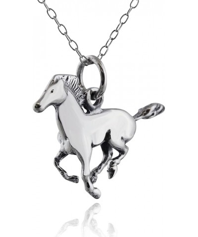 Sterling Silver Animals and Woodland Creatures Pendant Necklaces for Men and Women 3D HORSE $17.34 Necklaces