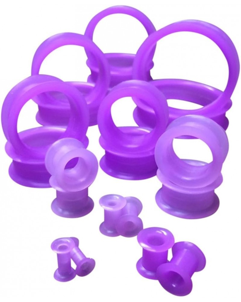 PAIR of Purple Soft Silicone Ear Tunnels Plugs - up to size 50mm! 15/16" (24mm) $10.70 Body Jewelry