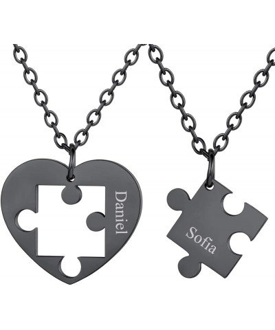 Heart or Puzzle Piece Best Friend Necklaces for 2-8 Stainless Steel 18K Gold Plated BFF Forever Friendship Necklace Gift for ...