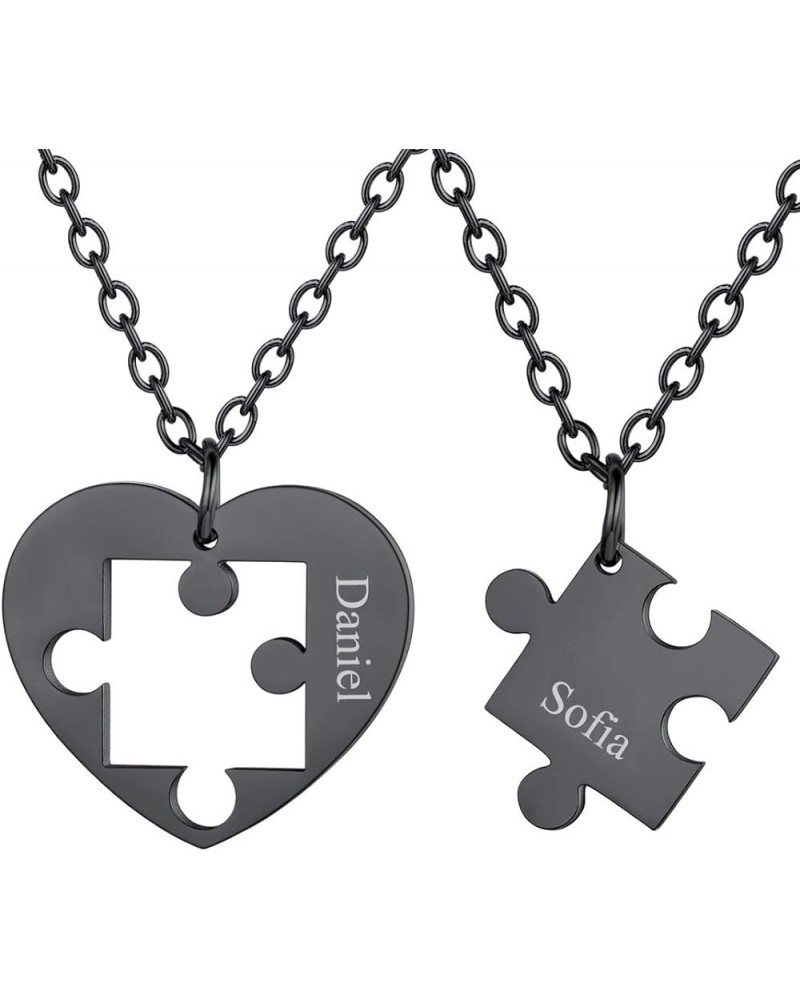 Heart or Puzzle Piece Best Friend Necklaces for 2-8 Stainless Steel 18K Gold Plated BFF Forever Friendship Necklace Gift for ...