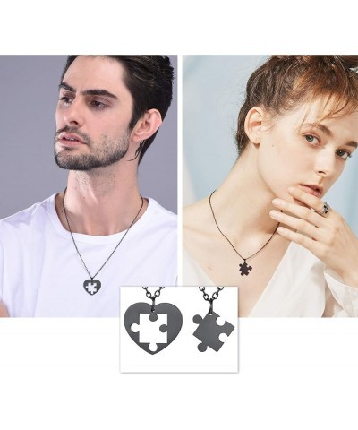 Heart or Puzzle Piece Best Friend Necklaces for 2-8 Stainless Steel 18K Gold Plated BFF Forever Friendship Necklace Gift for ...