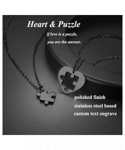 Heart or Puzzle Piece Best Friend Necklaces for 2-8 Stainless Steel 18K Gold Plated BFF Forever Friendship Necklace Gift for ...