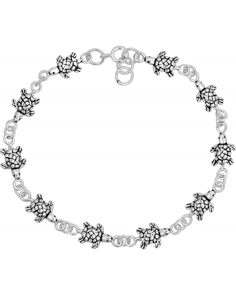 Sea Turtles Inspired .925 Sterling Silver Link Bracelet | Sterling Silver Bracelet | Bracelet for Women | Sea Turtle Bracelet...