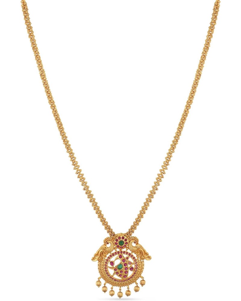 Antique Gold Plated Bani Pendants with Peacock Design - Pendant Necklace for Women | Perfect for Ethnic Occasions | Tradition...