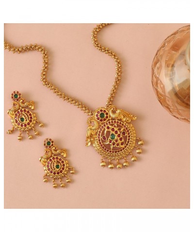 Antique Gold Plated Bani Pendants with Peacock Design - Pendant Necklace for Women | Perfect for Ethnic Occasions | Tradition...