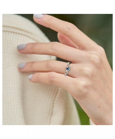 Round Shaped Gemstone Branch Ring with Moon and Star Shaped Wedding Ceremony Alloy Birthstone Ring for Women Gold 8 $3.77 Others