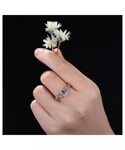 Round Shaped Gemstone Branch Ring with Moon and Star Shaped Wedding Ceremony Alloy Birthstone Ring for Women Gold 8 $3.77 Others