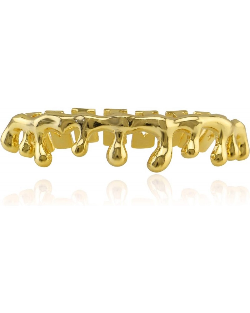 18k Gold Teardrop Bottom Grillz 6 Teeth Lower Teeth Drip Cap Grillz Gold $8.54 Body Jewelry