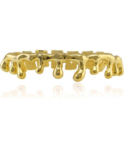 18k Gold Teardrop Bottom Grillz 6 Teeth Lower Teeth Drip Cap Grillz Gold $8.54 Body Jewelry