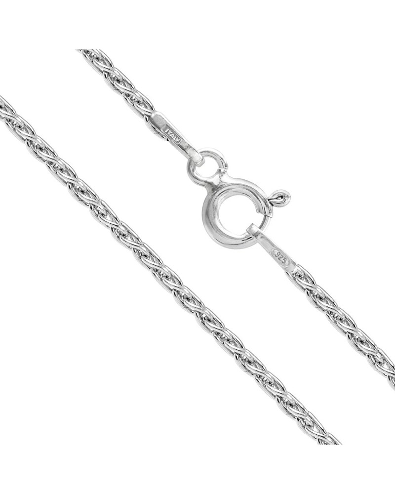 Sterling Silver Chain Necklace for Women Wheat 1.2mm Tarnish Resistant Responsibly Sourced - Non-Migrating Clasp Design - Ste...