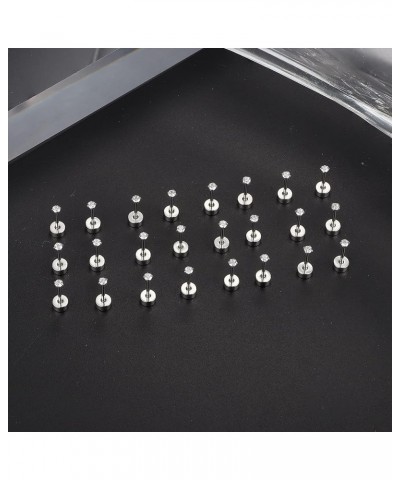 12 Pairs 14K Flat Back Earrings 20G Cartilage Earring Stud Tiny 2MM 3MM 4MM Flat Back Stud Earrings silver-2mm $10.43 Earrings