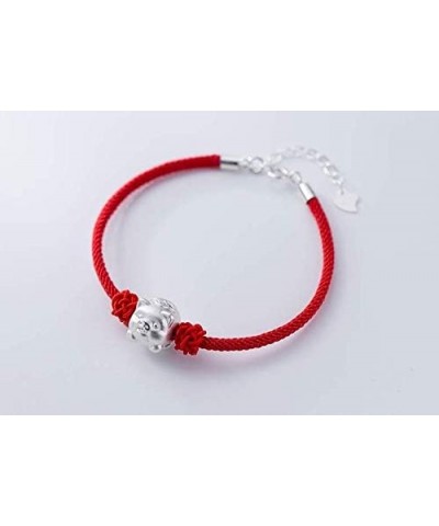 Red String Lucky Pig S925 Sterling Silver Bracelet Silver Pig $13.49 Bracelets