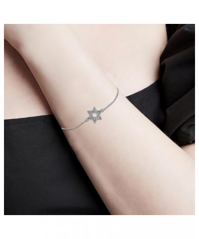 Star Of David Bracelet 925 Sterling Silver David Star Bracelet Jewish Jewelry Gifts For Women $15.68 Bracelets