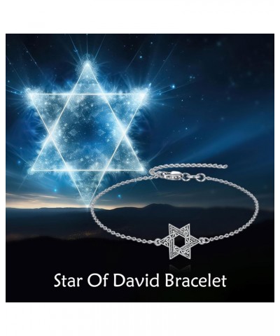 Star Of David Bracelet 925 Sterling Silver David Star Bracelet Jewish Jewelry Gifts For Women $15.68 Bracelets