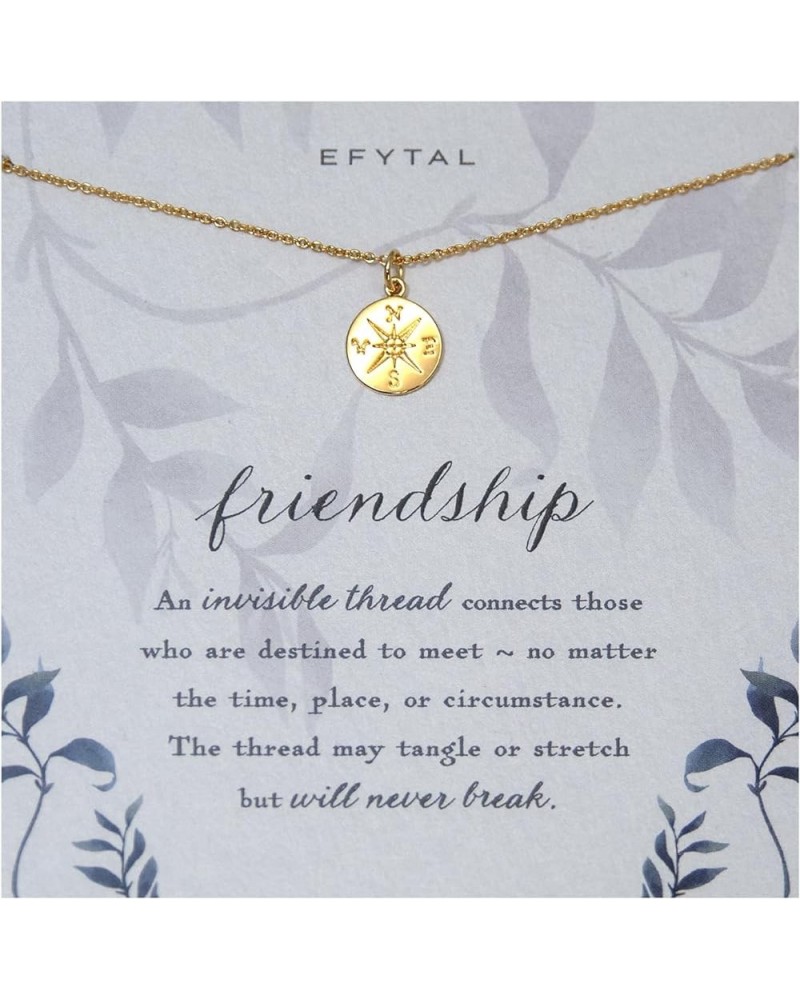 Friend Gifts, Sterling Silver or Gold Plated Compass Necklace for Bridesmaids, Friendship Gift for Bridesmaid, Gifts for Girl...