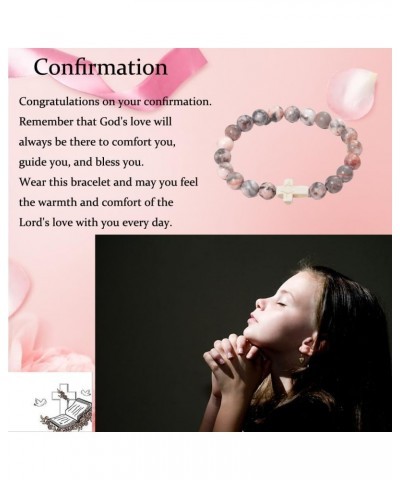 Cross Bracelet for Women With Envelope and Greeting Card,Christian Gifts Natural Stone Cross Bracelet with Bible Verse Prayer...