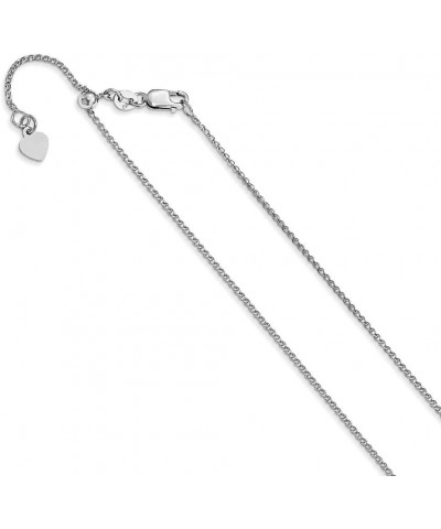 Solid 14K White Gold 1.2mm Adjustable Diamond-Cut Loose Rope Chain Necklace - with Secure Lobster Lock Clasp 30 $166.05 Neckl...
