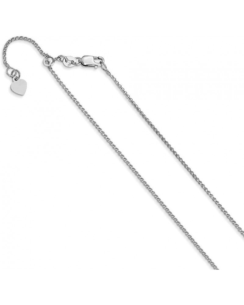 Solid 14K White Gold 1.2mm Adjustable Diamond-Cut Loose Rope Chain Necklace - with Secure Lobster Lock Clasp 30 $166.05 Neckl...