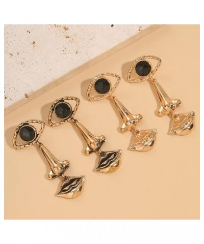 Unique Human Nose Eye Lip Shape Earrings Vintage Exaggerated Gold Evil Eye Dangle Long Drop Earrings for Women Girls antique ...