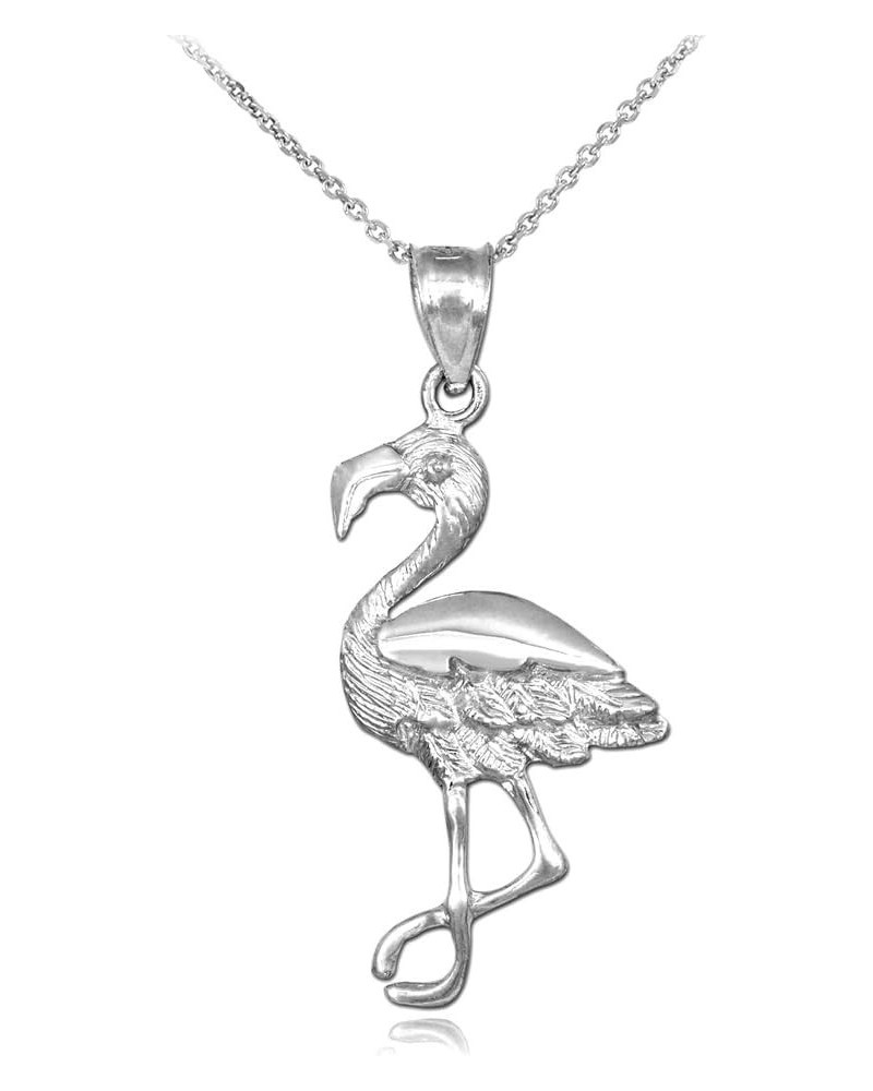 925 Sterling Silver Flamingo Charm Pendant Necklace $12.00 Necklaces