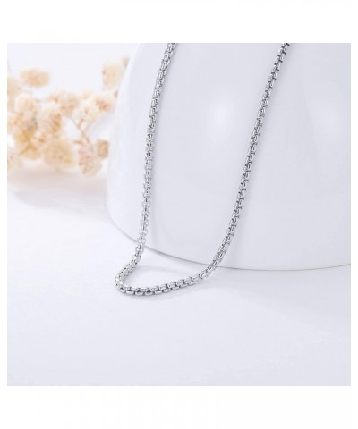 Genuine 925 Sterling Silver Round Box Chain Necklace for Men & Women Strong, Safe and Beautiful Rolo Link Chains 1.0MM - 3.0M...