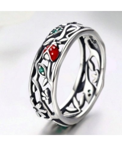 Sealinkea Hollow Ladybug Vine Leaf Ring Ring Classic Fashion Ladies Jewelry 10 $11.79 Rings