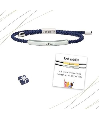 Be Kind of a Bitch Bracelet, Adjustable Braided Rope Handmade Engraved Inspirational Bracelet, Inspirational Bracelets for Wo...