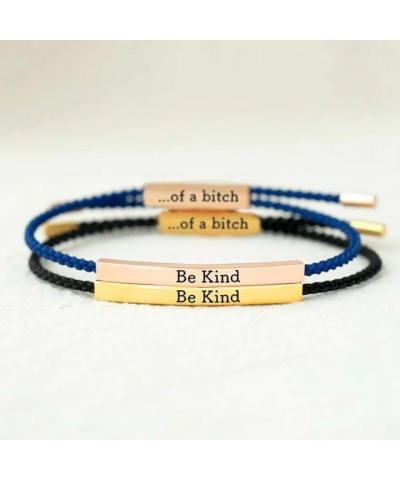 Be Kind of a Bitch Bracelet, Adjustable Braided Rope Handmade Engraved Inspirational Bracelet, Inspirational Bracelets for Wo...