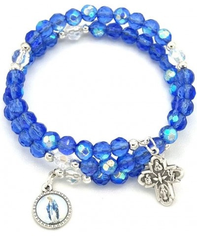 Wrap Around Rosary Bracelet Four Way Cross Blue-glass $10.05 Bracelets