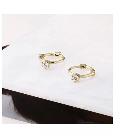 Small Gold Hoop Earrings for Women 14K Gold Plated Hoops Tiny Hypoallergenic Cubic Zirconia Cartilage Gold Huggie Hoop Earrin...