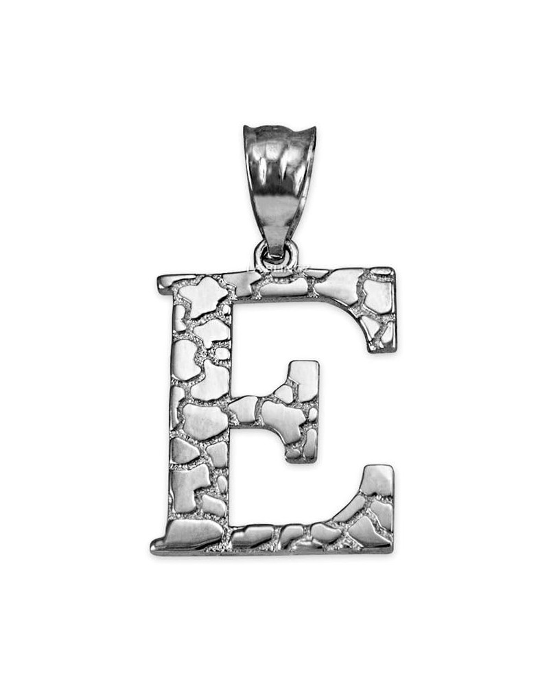 Sterling Silver Nugget Initial Letter E Pendant $18.28 Pendants