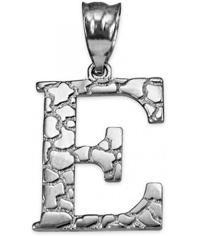 Sterling Silver Nugget Initial Letter E Pendant $18.28 Pendants