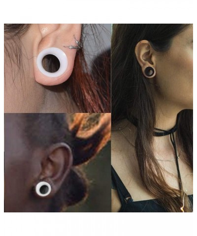 1 Pair/3Pairs Black/White/Transparent Soft Silicone Flexible Ear Skin Tunnels Plugs Expanders Gauges Hollow Body Piercing 2G-...