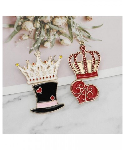 King & Queen Crown Enamel Pin Brooch 4Pcs Cartoon Lovely Magic Hat Heart Crown Lapel Pins BackPack Clothes Badge Pin Creative...