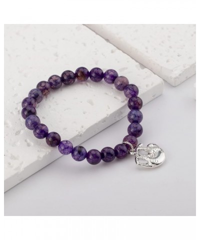 Sloth Gifts for Women Sloth Bracelet Sloth Jewelry Sloth Charm Purple Agate Beads Sloth Gifts for Girls Purple sloth gifts $1...