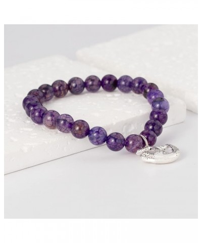 Sloth Gifts for Women Sloth Bracelet Sloth Jewelry Sloth Charm Purple Agate Beads Sloth Gifts for Girls Purple sloth gifts $1...