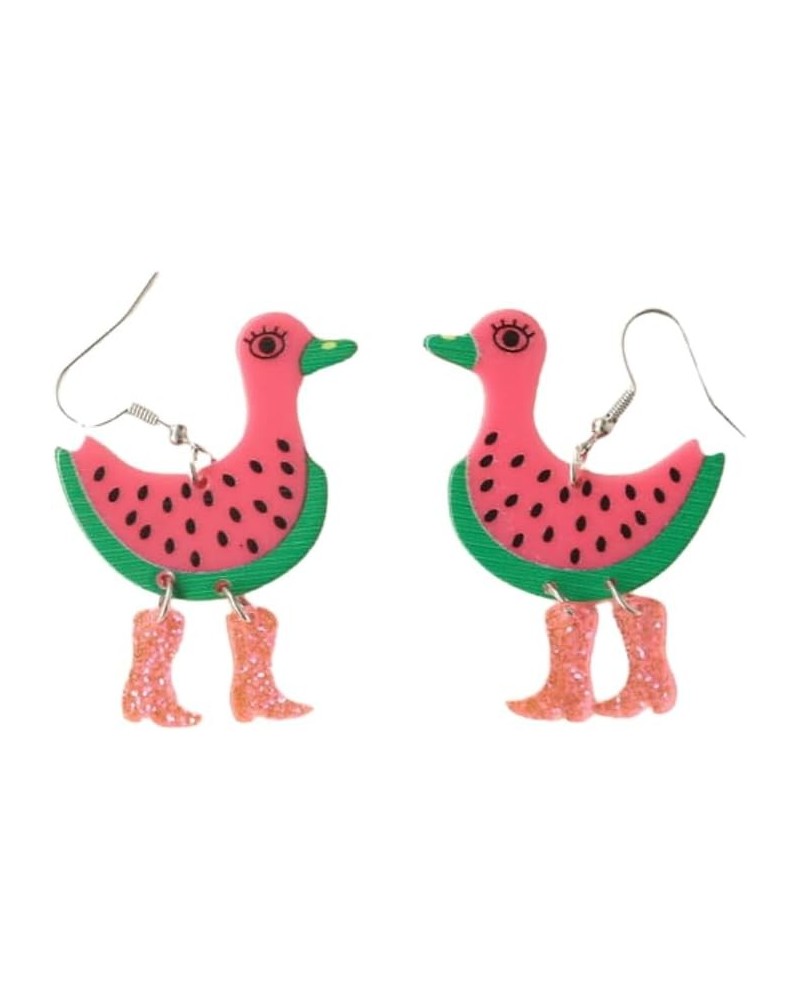 Creative Acrylic Funny Lemon Watermelon Duck Earrings Animal Boot Earrings Statement Cartoon Animals Dangle Earrings for Wome...