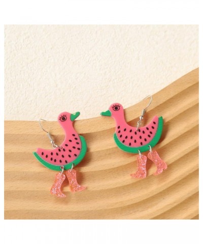 Creative Acrylic Funny Lemon Watermelon Duck Earrings Animal Boot Earrings Statement Cartoon Animals Dangle Earrings for Wome...