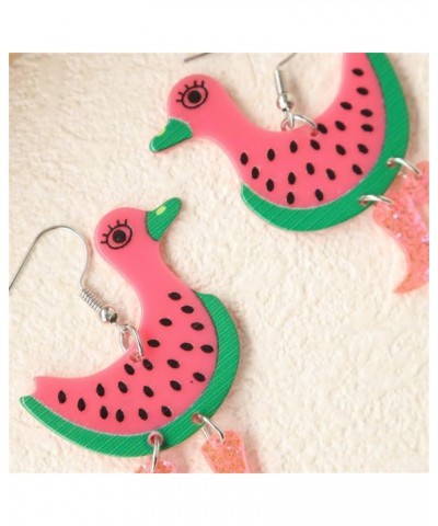 Creative Acrylic Funny Lemon Watermelon Duck Earrings Animal Boot Earrings Statement Cartoon Animals Dangle Earrings for Wome...